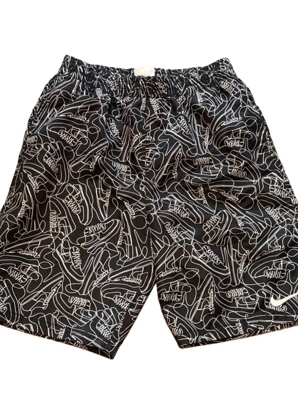 Nike Volley Swim Shorts Boys XL Air Force Black Lined Trunks EUC